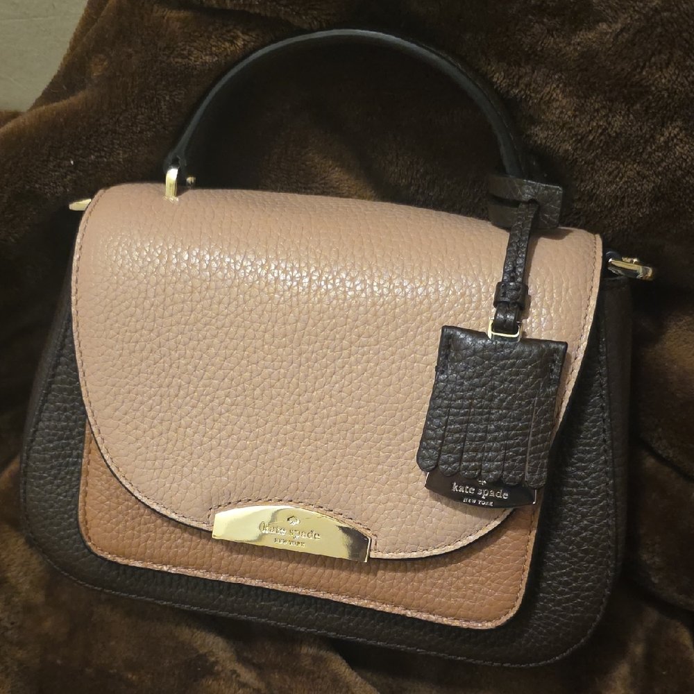 Vintage Kate Spade Tan and Brown Satchel w/dustbag*